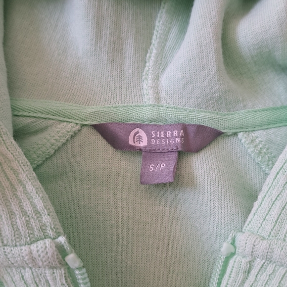Sierra Designs Green Zip-Up Hoodie with Drawstrings Textured Sweatshirt Small - Picture 8 of 11